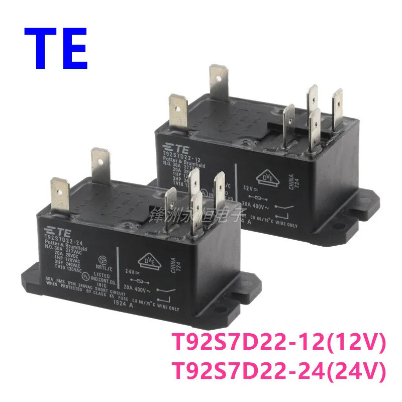 ใหม่ Original TE รีเลย์ T92S7D22-12 T92S7D22-24 12VDC 24VDC 30A 250VAC 6PIN 12V 24V รีเลย์