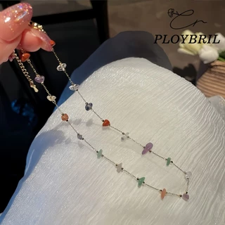 PLOYBRIL สีสันไม่สม่ําเสมอหินเดิมสร้อยคอสร้อยข้อมือผู้หญิงฤดูร้อนใหม่เรขาคณิตคอโซ่สไตล์ที่เรียบง่ายแ X065