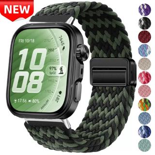 หัวเข็มขัดแม่เหล็กไนลอนถักสายรัดห่วงสําหรับ Huawei Fit5 Fit 5Pro นาฬิกา Fit 4 Fit4Pro กีฬาฤดูร้อนสายคล้องคอสําหรับ Huawei Fit5 Fit3