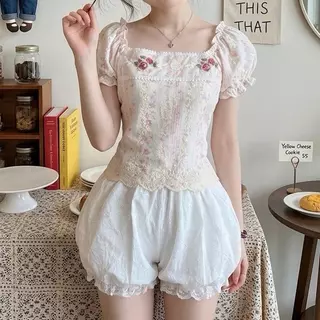Flower look แขนตุ๊กตา ลูกไม้ ผ้าฉลุลูกไม้ กางเกงลูกไม้ น่ารักมาก (t24+t16)