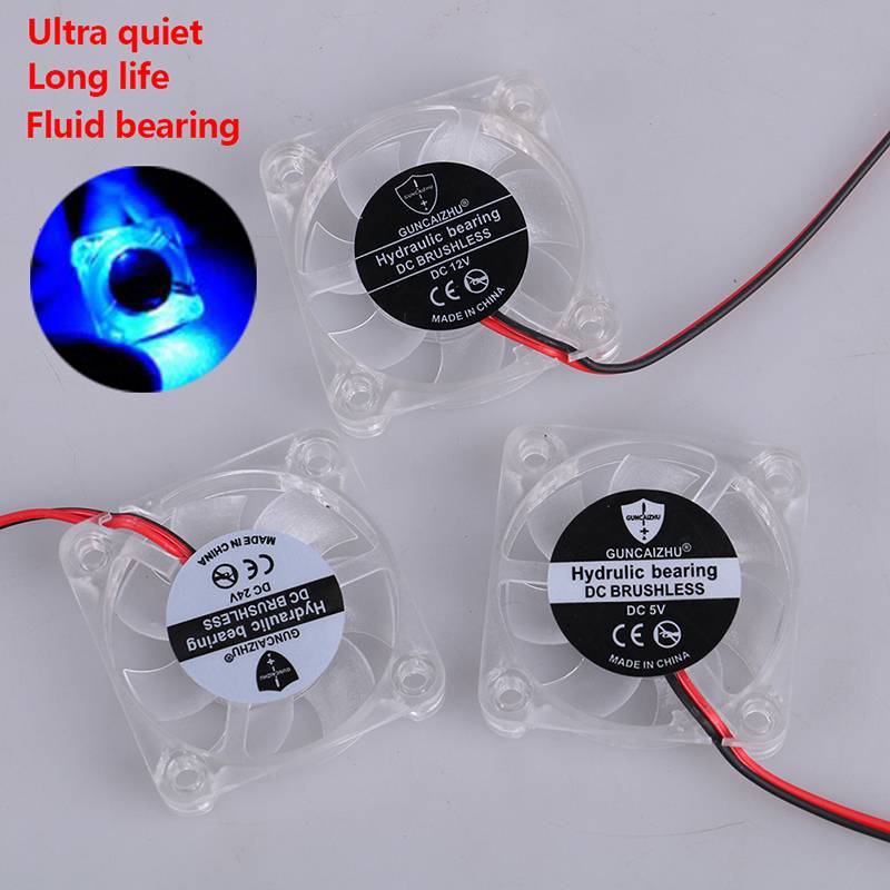 (niangbenaaa) 4010 DC 5v 12v 24v พัดลมระบายความร้อน LED Iight Emitting แบริ่งไฮดรอลิก 2pin ใหม่