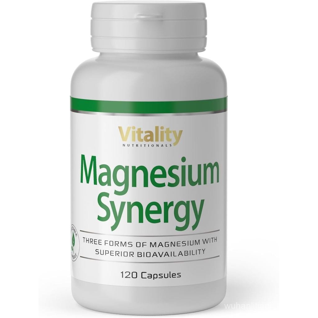 Magnesium Synergy 3 พับ Power: Citrate, Glycinate & Malate, Muscle, Energy, 120 แคปซูลแมกนีเซียมที่ม