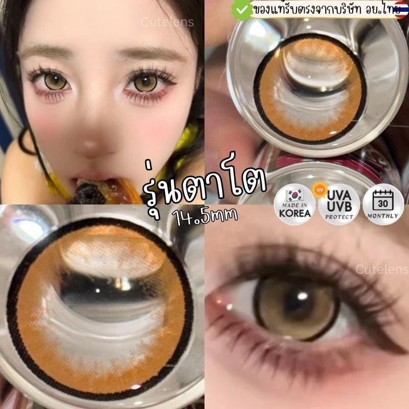 Brown รุ่นตาโต 14.5mm เลนส์ไฮโดรเจล นิ่มใส่สบาย คอนแทคเลนส์ไทย รายเดือน คอนแทคเลนส์สีน้ำตาลตาโต