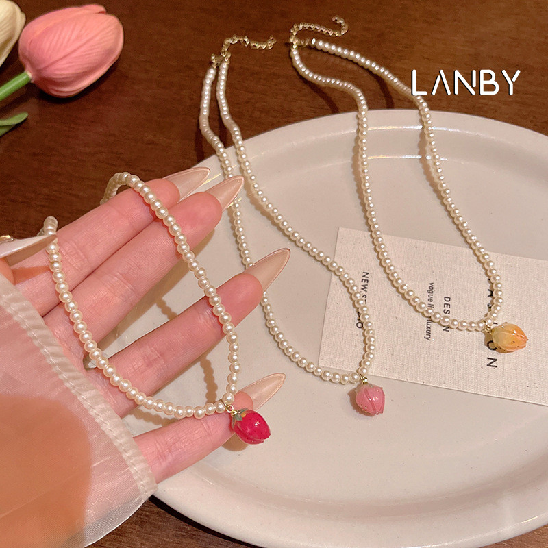 สร้อยคอจี้ไข่มุก สีสันสดใส สไตล์อ่อนหวาน น่ารัก สง่างาม ใส่ได้ทุกชุด สำหรับสตรี X015