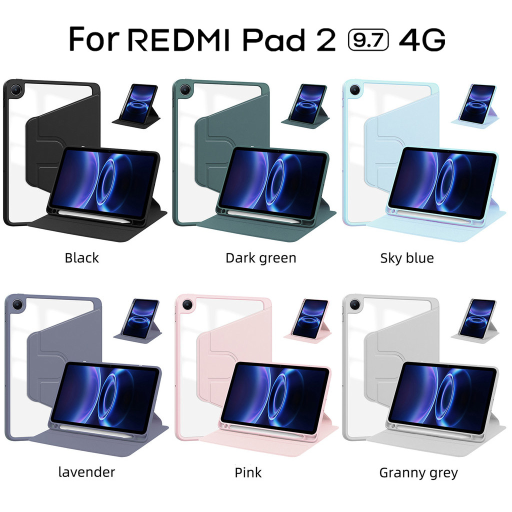 สําหรับรุ่นใหม่ 2026 Redmi Pad 2 9.7 / Pad 2 Pro 12.1 / Pad2 SE 8.7 / Pad SE 11 360° เคสขาตั้งหมุนได้ พร้อมส่ง 031