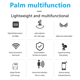 กล้อง IP การเฝ้าระวัง Mini WiFi 1080P HD Home Night Vision การตรวจจับการเคลื่อนไหวการตรวจสอบระยะไกล 160°