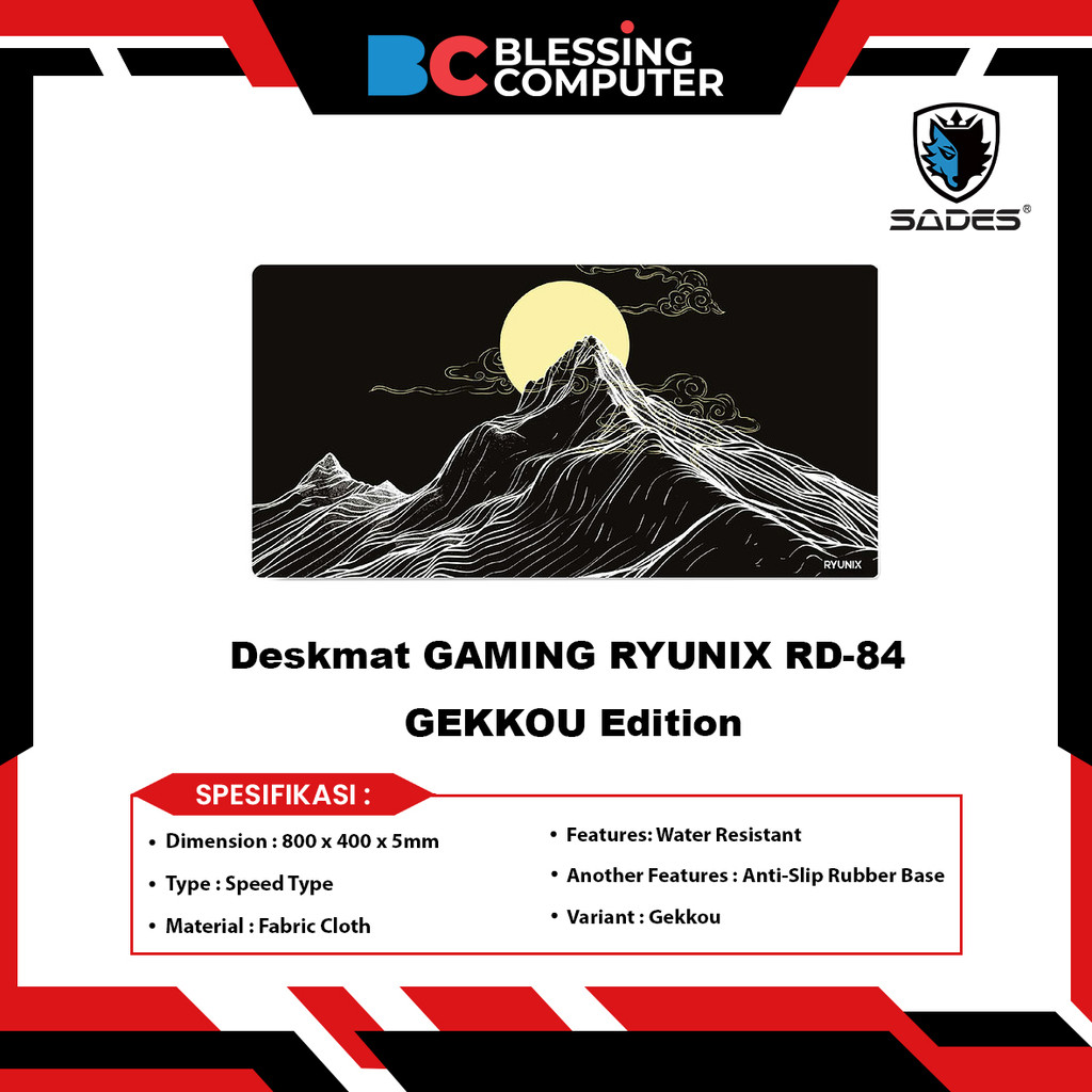 RYUNIX RD-84 GEKKOU Edition แผ่นรองโต๊ะสําหรับเล่นเกม