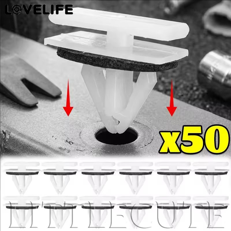 [AUTO&3C] 10/30/50PCS - Nylon Plastic Fasteners Side Skirt Moulding Clip with Rubber Washer Panel Retainer /Good Price