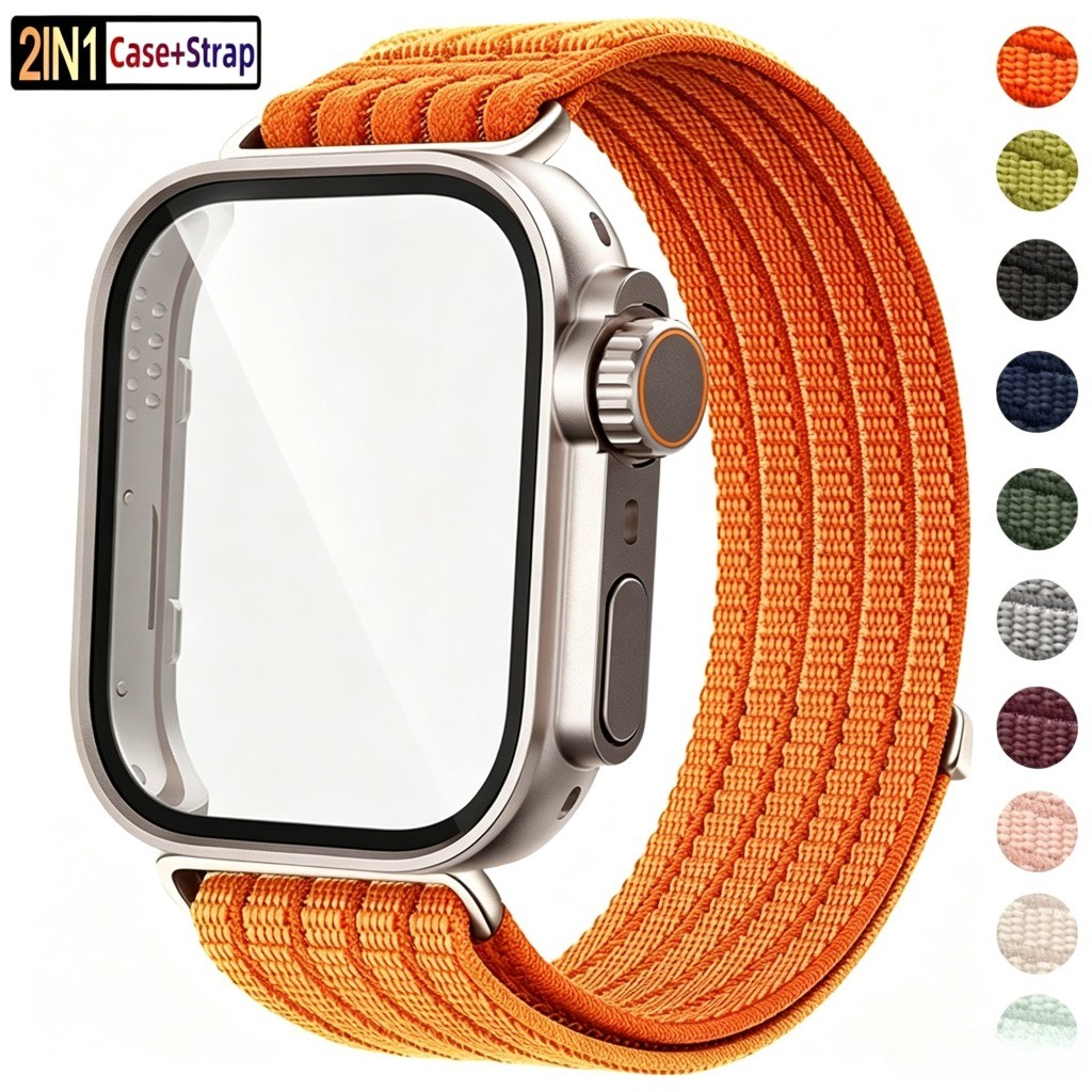 สายทอไนลอน+เคสสําหรับ Huawei Watch Fit 5 5Pro Change To Ultra