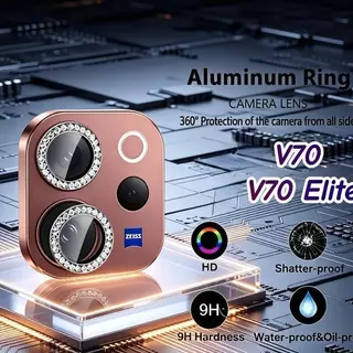 ฟิล์มกล้อง เพชร For VIVO V70 V70FE V70E LITE V29 V27 V27Pro Y100 Y04 Y04S ฟิล์มกันรอย ดีไซน์เพชร ฟิล์มเลนส์กล้องโลหะ