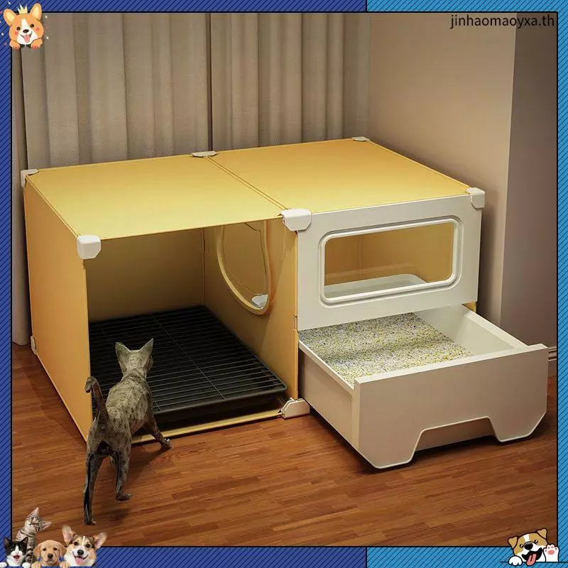 ห้องน้ำแมวแบบลิ้นชัก ขนาดใหญ่ ป้องกันทรายกระเด็น thumbnail 6