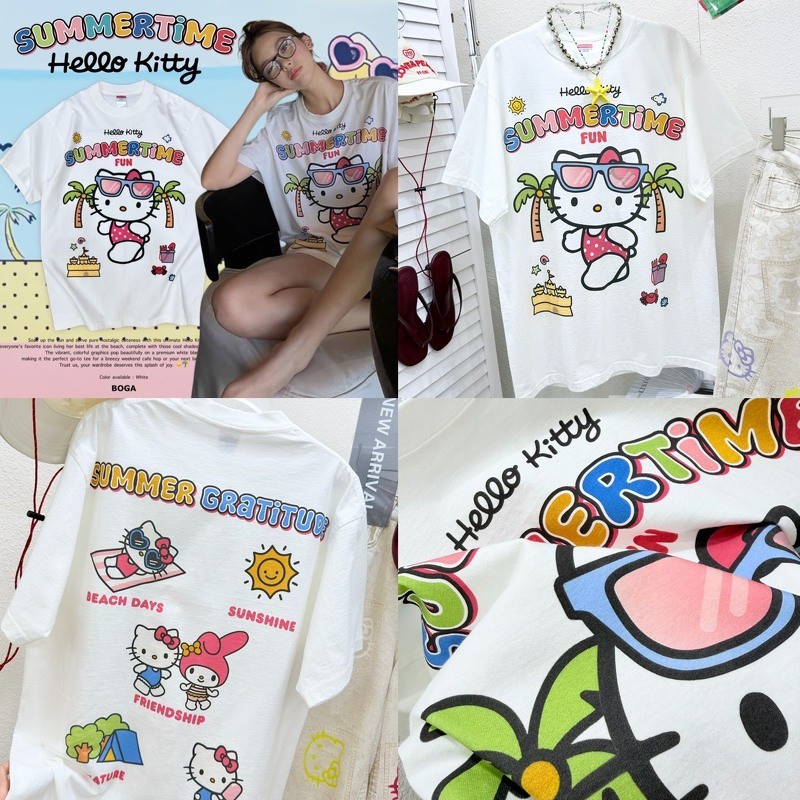 summertime vintage tee • เสื้อยืดการ์ตูนสไตล์วินเทจ ธีมคิตตี้ซัมเมอร์