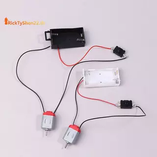 RickTyShen สีขาว 130 ชุดมอเตอร์ 2xAA แบตเตอรี่กรณีและสวิทช์ 16500 RPM Mini DIY อิเล็กทรอนิกส์มอเตอร์วงจรรุ่นชุด TH