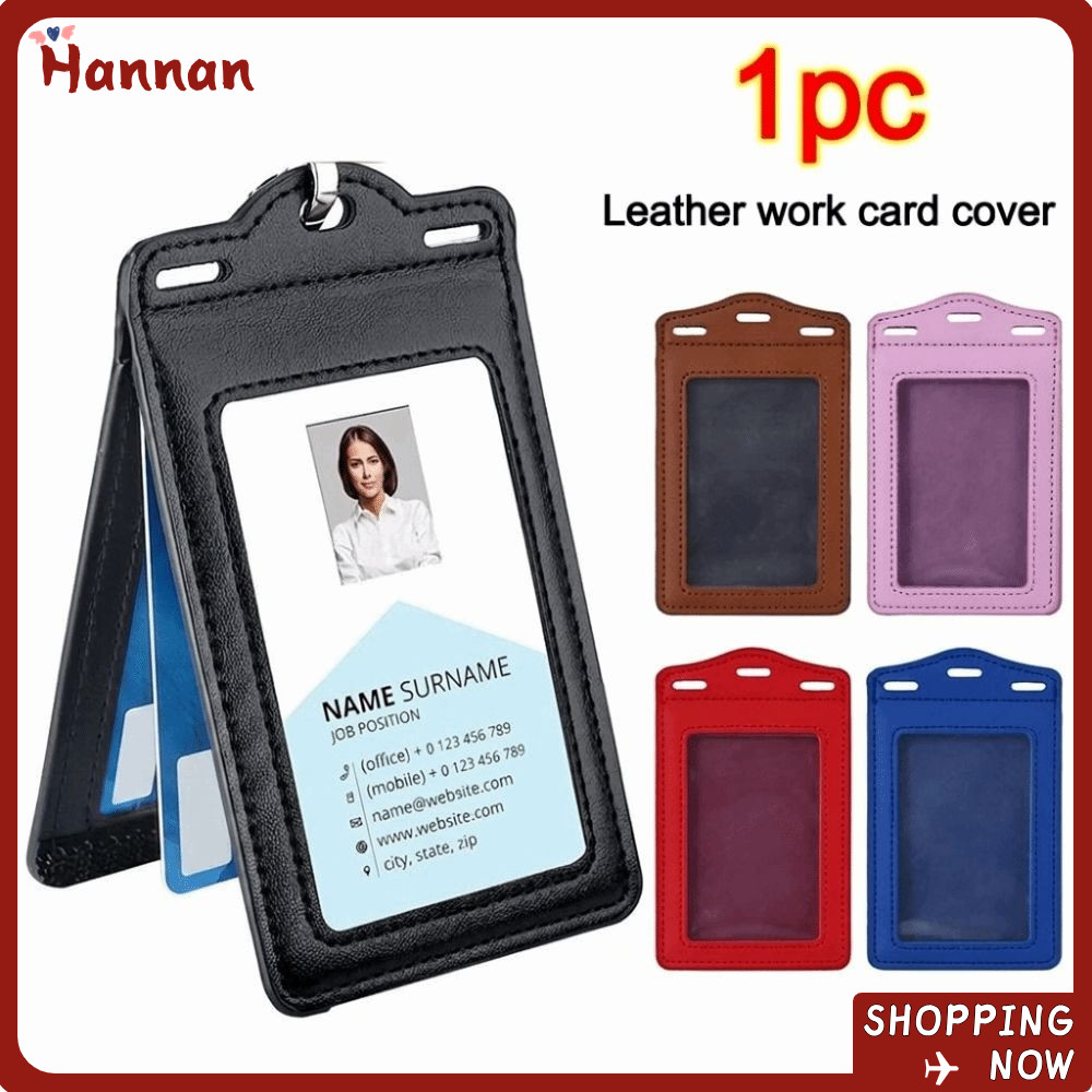 HANAN กระเป๋าสตางค์หนัง PU แบบสามพับ ใส่บัตรประจําตัวประชาชน บัตรทํางาน ป้ายชื่อ และบัตรนักเรียน