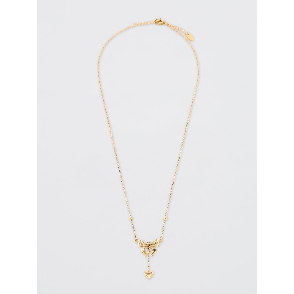 [Pomelo] สร้อยคอจี้รูปโบว์ / Bow Charm Pendant Necklace