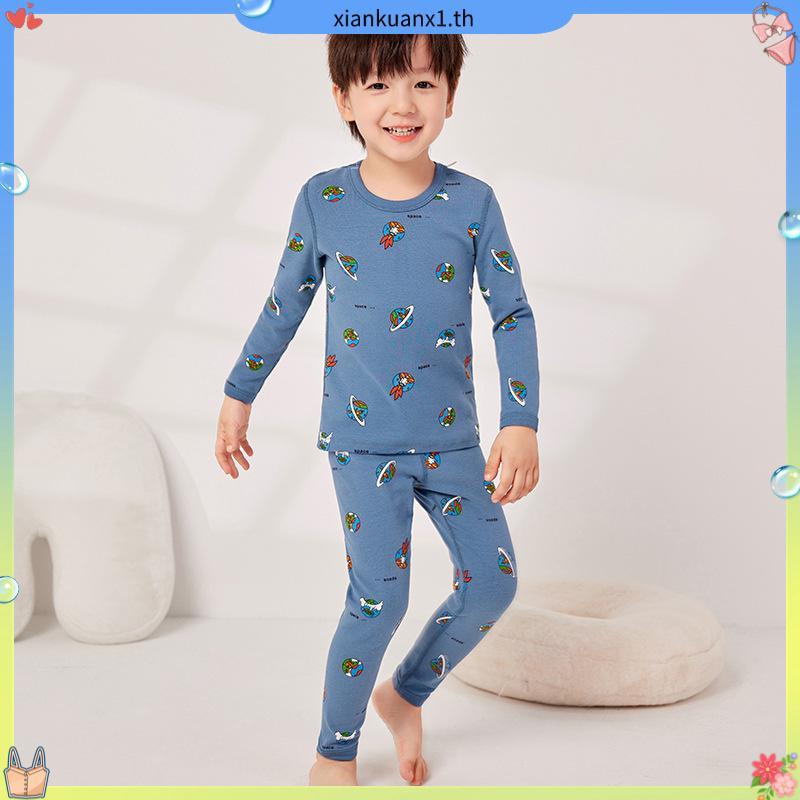 H&M(เอชแอนด์เอ็ม) ชุดนอนผ้ายืดคอตตอนพิมพ์ลาย Boys Printed cotton jersey pyjamas 1232761_15
