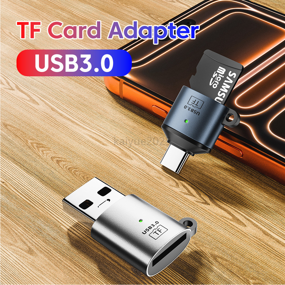 Mini USB 3.0 USB to TF Card Reader ความเร็วสูงประเภท C ถึง TF Card Adapter สมาร์ทการ์ดสําหรับ Samsung Xiaomi KAIYUE