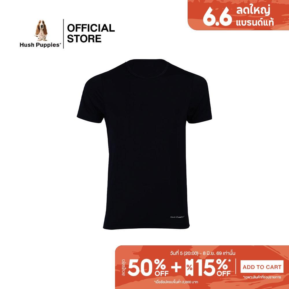 Hush Puppies เสื้อคอกลม รุ่น COOL PLUS+ HU H5SP001 ทรง TEE - สีดำ