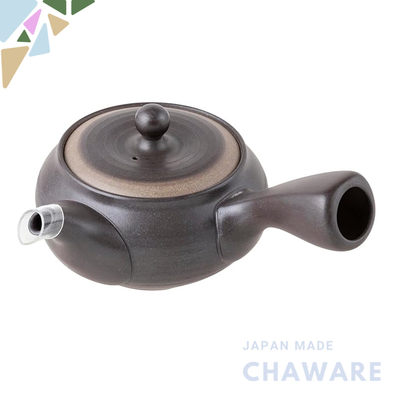 Tokoname Kyusu Teapot Morimasa 280ml Black Fine Mesh for Fukamushi/Hojicha/Genmaicha, Japan TK058