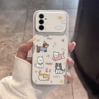 INS เคสไอโฟน for Samsung A07 A17 A56 A55 A54 A36 A16 A05S S23 S24 S25Ultra S25FE สัตว์การ์ตูน หรูหรา วัสดุหนังแกะผสม