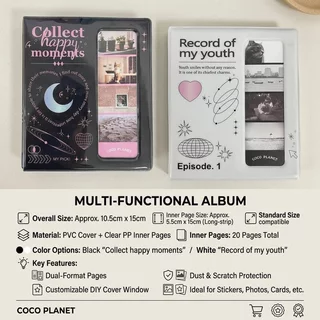 อัลบั้มรูป ที่เก็บการ์ด ขนาด12*15.5CM มี20หน้า กันรอย เก็บรูปถ่ายไอดอล สไตล์เกาหลี ของขวัญวันเกิด
