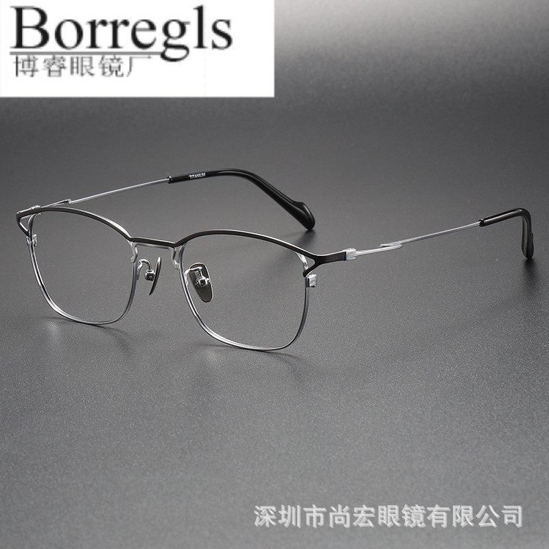 ญี่ปุ่น Yamamoto สไตล์เดียวกัน Yoji กรอบแว่นตา Y0045 Retro High-End Square Pure Titanium กรอบเลนส์