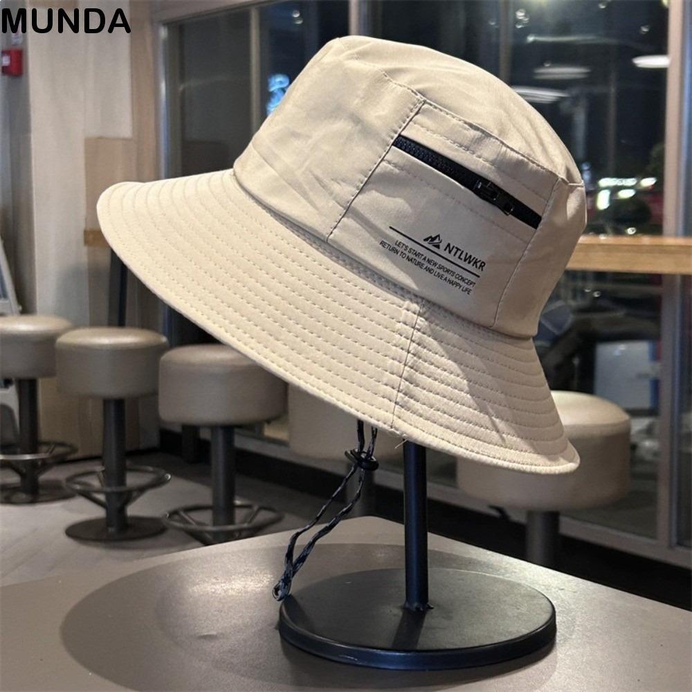 MUNDA ครีมกันแดดหมวก,Breathable Anti-Sun Bucket Hat, Anti-UV Adjustable Visor Cap Gift
