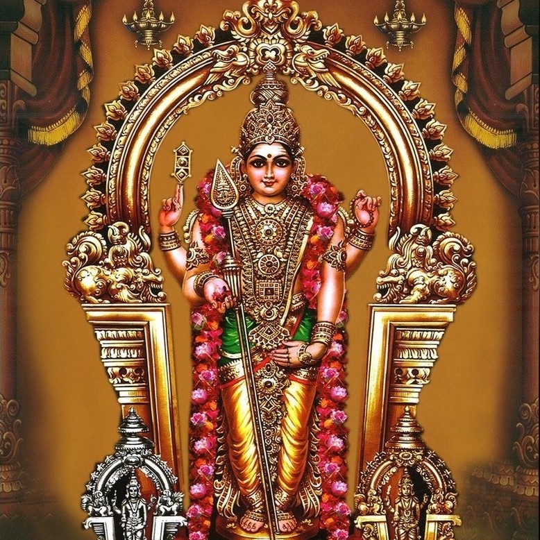 Tiruchendur Murugan พร้อม Consorts โปสเตอร์ Wall Art ศาสนาแท่นบูชา Wall Decor สําหรับ Southindians A