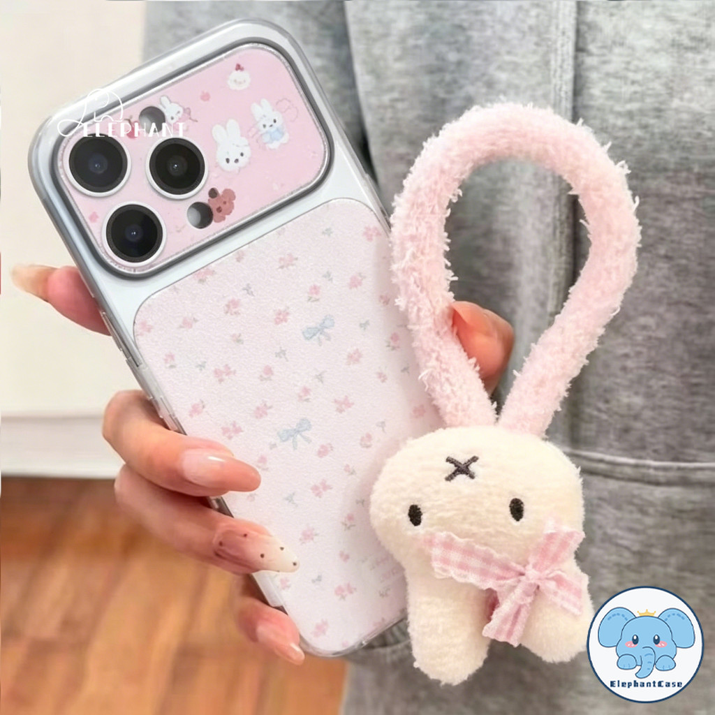 เคสหนังเทียมมิฟฟี่ พร้อมเชือกแขวน ดอกไม้โบว์ สไตล์ฮิต เข้ากันได้กับIPhone 17 15 13 air 14 11 16 12 Pro Max 14 16 15 Plus