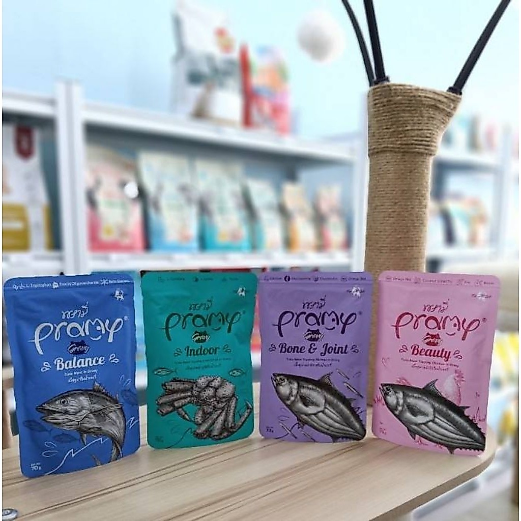 อาหารเปียกแมวpramy70g1โหล(12ซอง)