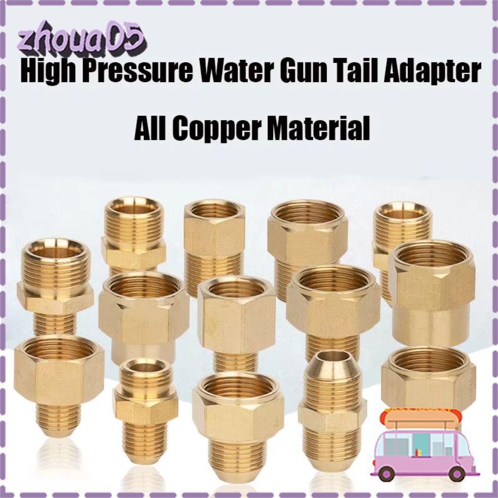 ZHOUA 1 ชิ้นท่อเชื่อมต่อ, 3/8" 1/4 "M14 M18 M22 ด้าย F/M ชายหญิงอะแดปเตอร์, ทนทานท่อ Barb ท่อข้อต่อทองเหลือง Transitional สําหรับแรงดันสูงเครื่องซักผ้าไฟฉาย