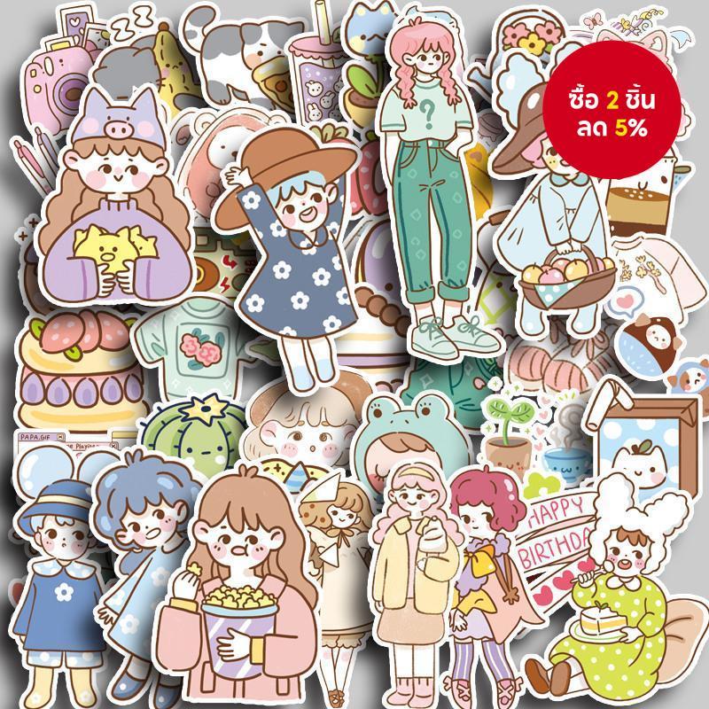 สติ๊กเกอร์สาวน่ารัก 80 ชิ้น Diy คอมพิวเตอร์ Washi Scrapbooking สติกเกอร์นักเรียนเครื่องเขียนศิลปะหัตถกรรมสติกเกอร์กันน้ํา
