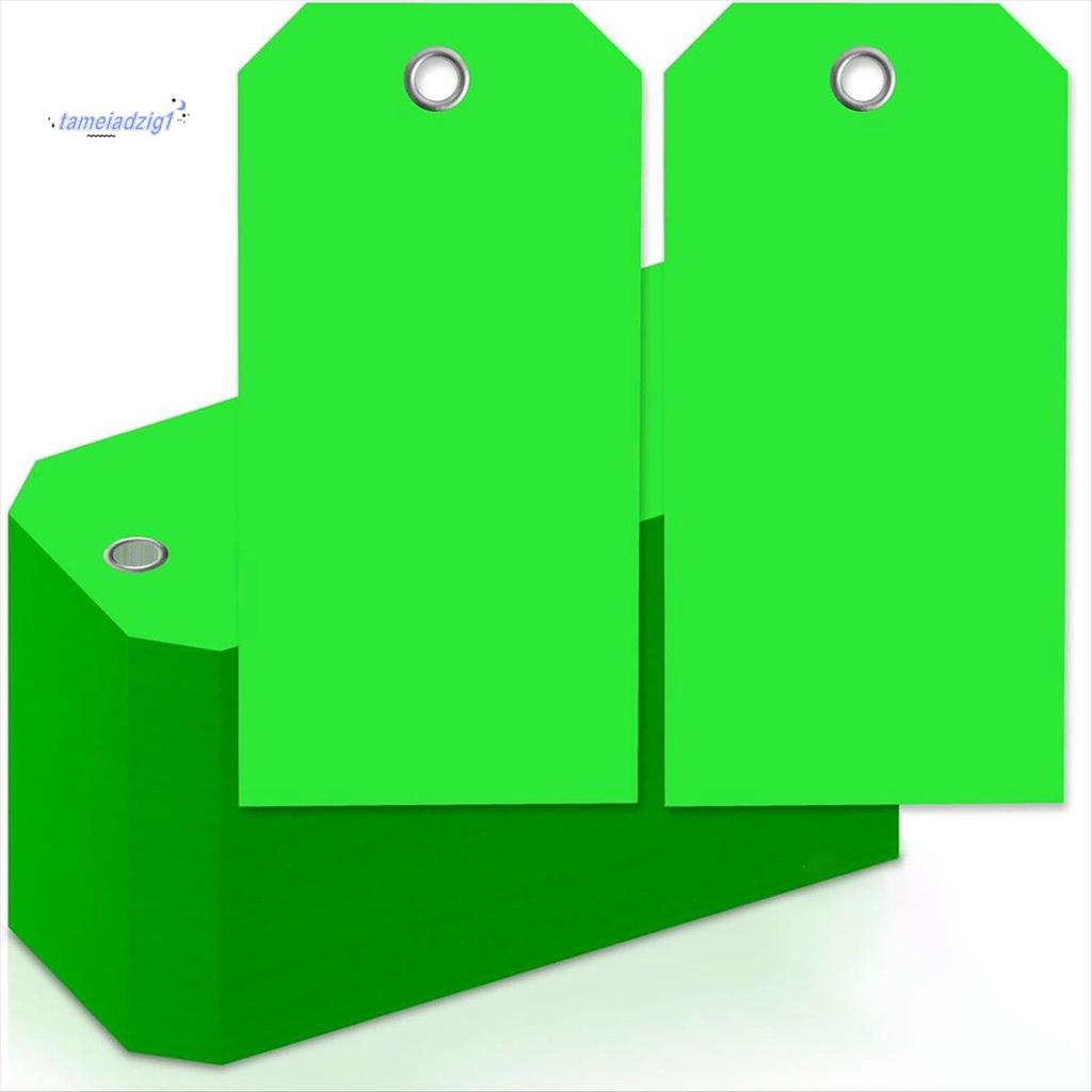 4 3/4In X 2 3/8In Neon Shipping Tags Blank Heavy Duty Hang Tags พร้อมเสริมหลุมเขียนแท็กกระเป๋าเดินทา