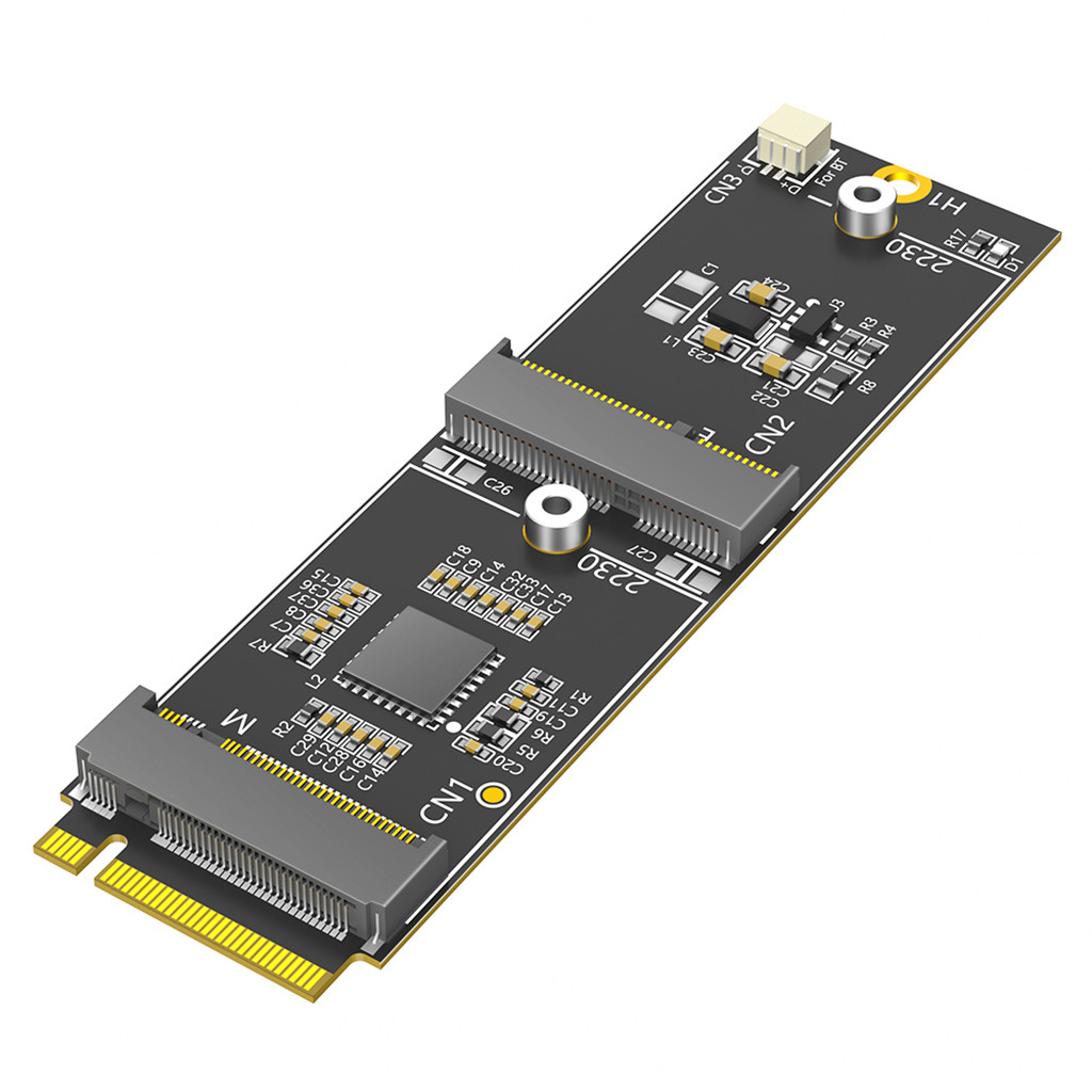 JMT 2in1 M.2 NVME M Key Dual M.2 อะแดปเตอร์สําหรับ M.2 NVME 2230 SSD สําหรับ AX210 / AX200 WiFi บลูท