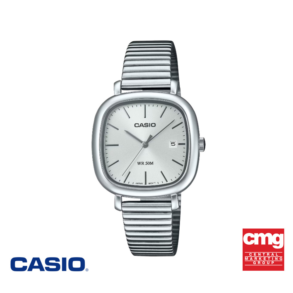 CASIO นาฬิกาข้อมือ CASIO รุ่น LTP-B166D-7AVDF สายสแตนเลสสตีล สีเงิน