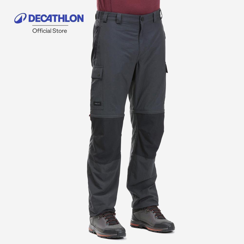 Decathlon Men'S Mountain Trekking Durable 2-In-1 Zip-Off Trousers กางเกงเดินป่าผู้ชายถอดขาได้ รุ่น Mt100 - Dark Grey