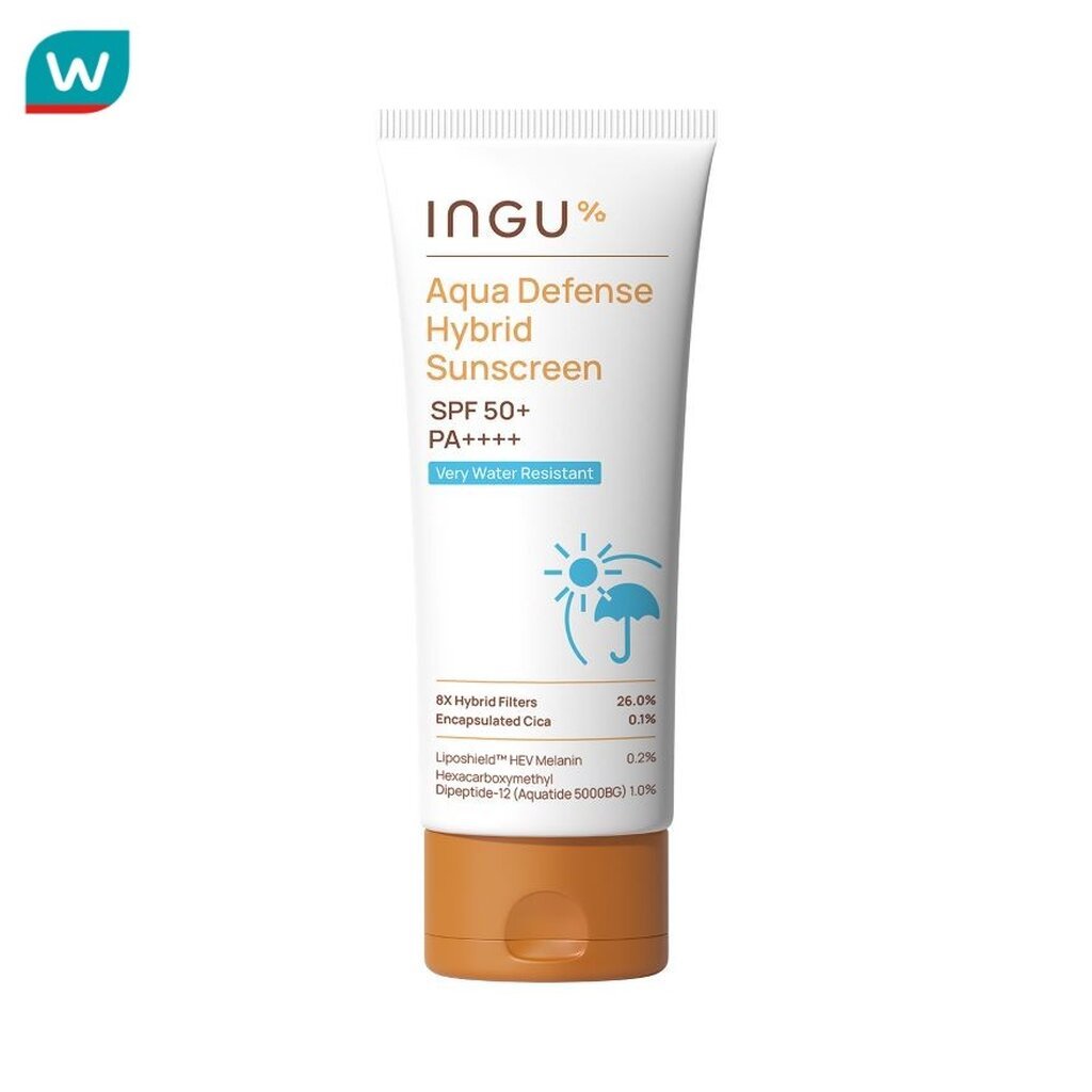 INGU อิงกุ อควา ดีเฟนซ์ ไฮบริด ซันสกรีน กันแดดกันน้ำ SPF 50+ PA++++ 70 กรัม