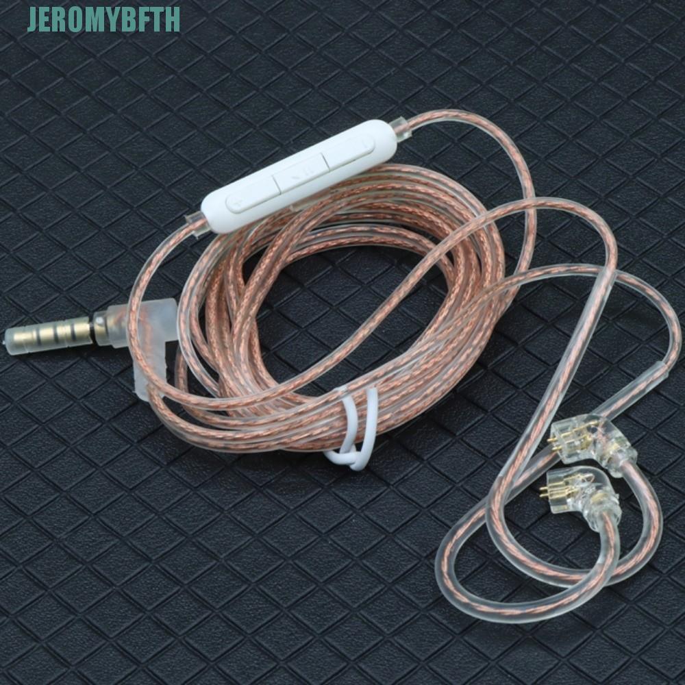 JEROMYBF สายหูฟัง KZ, 2PIN อัพเกรดสายหูฟัง KZ, สายสัญญาณเสียงแบบพกพาพร้อมไมโครโฟน High-Purity 3.5 มม