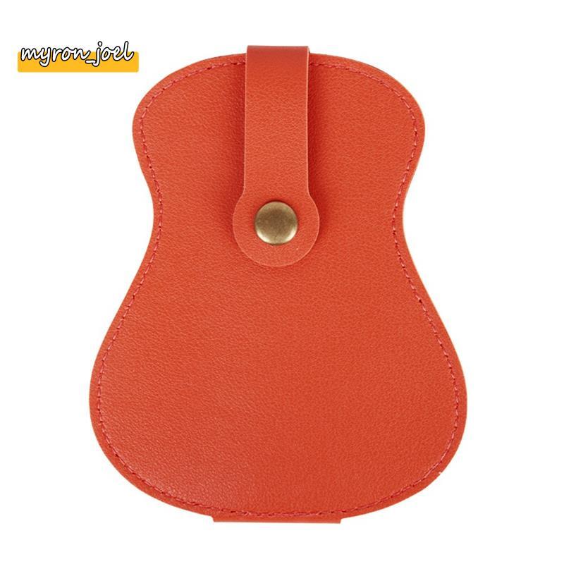 Multi-Slot PU Guitar Pick Case สําหรับ Storing Guitar Pick Box Guitar Pick Holder สีส้ม