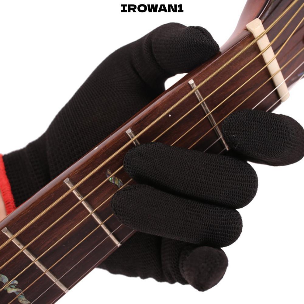 IRWAN1 8PCS กีตาร์ถุงมือ,สีดําไนลอนวัสดุกีตาร์ปลายนิ้ว Protector,พรีเมี่ยม S/M/L กีตาร์ถุงมือเล่นเครื่องดนตรี