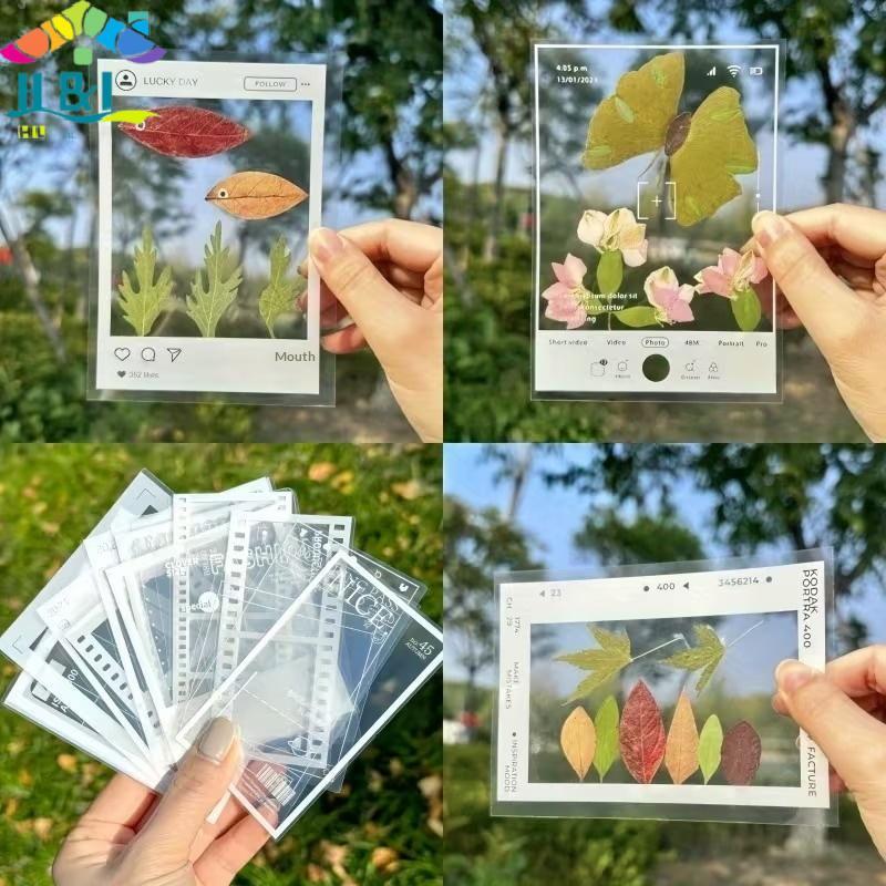 H&L 20PCS DIY กรอบพลาสติกบุ๊คมาร์คโปร่งใสสําหรับ Pressed ใบดอกไม้ Art School ปัจจุบันสมุดภาพ {th}