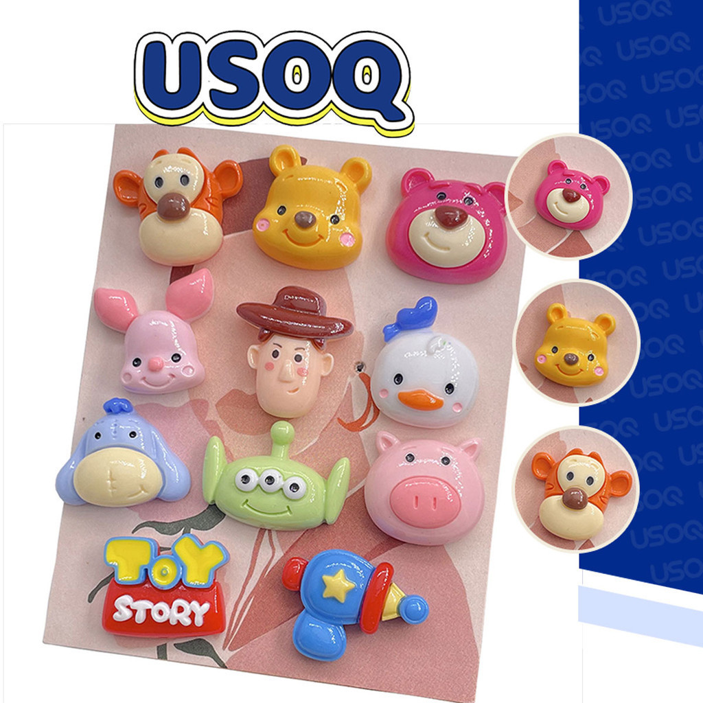 USOQ หัวเข็มขัดรองเท้าการ์ตูน ทําเอง อุปกรณ์เสริมปุ่มเสน่ห์