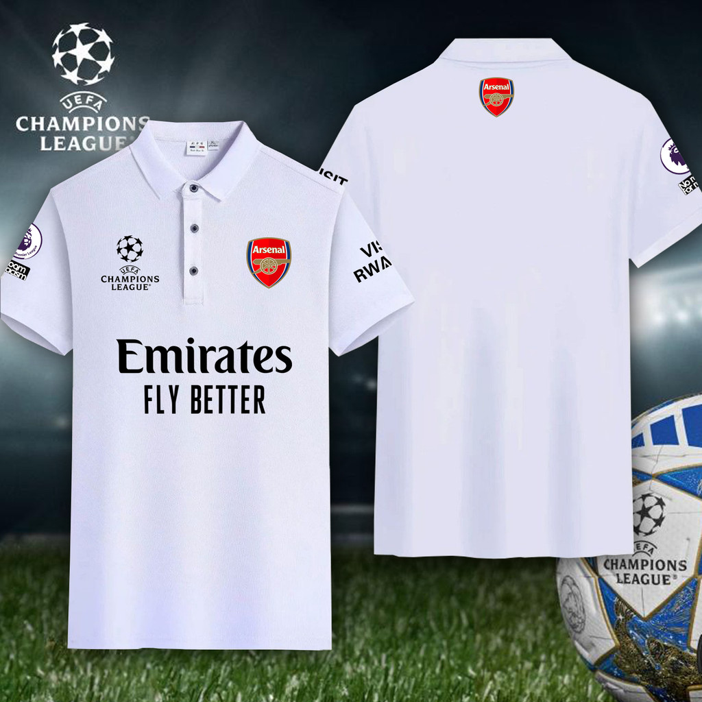 【polo】 NEW เสื้อโปโล เสื้ออาร์เซนอล UEFA Champions League ชุดฟุตบอล Arsenal FC ผ้าฝ้าย Polo shirt S-3XL