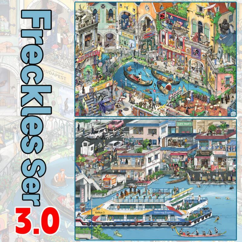 WEI 6 ชิ้น [Wonder Carnival Series] เรือแม่น้ําขนาดใหญ่ กระท่อมริมแม่น้ํา เรือมังกร Race Scrapbooking สติกเกอร์ Journal เครื่องเขียน
