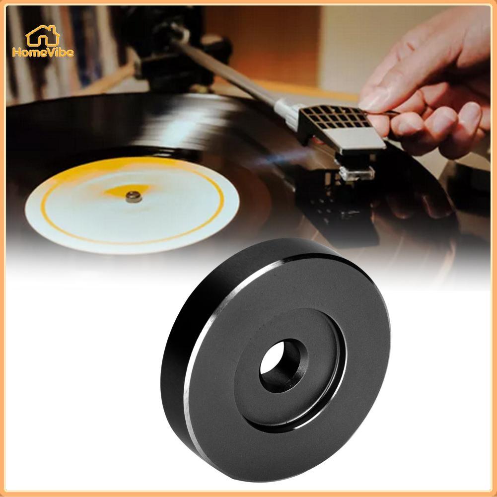 HomeVibe ASHATA อลูมิเนียม 45 RPM อะแดปเตอร์ 7 นิ้วบันทึกแผ่นเสียง Clamp สำหรับ Big Hole Records (สีเงิน)