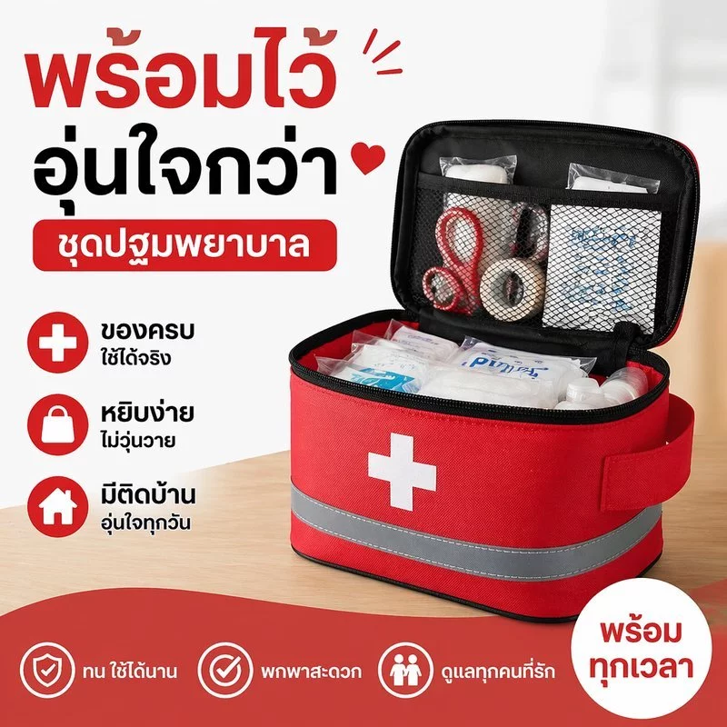กระเป๋าปฐมพยาบาล กระเป๋ายา กันน้ำ ผ้าอ็อกซ์ฟอร์ด จุเยอะ พกพา สะพายได้ แคมป์ปิ้ง เดินทาง