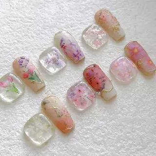 DSTH 10 ม้วนเล็บฟอยล์ชุดดอกไม้ Rose Transfer กระดาษผีเสื้อดอกไม้ Sliders สําหรับ DIY เล็บ Salon เครื่องมือตกแต่งบ้านร้อน