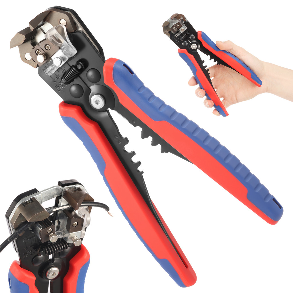 3 in 1 Automatic Wire Stripping Tool for 10-24 AWG Stripping Cutting Crimping Wire Stripper Industrial DIY Use 8 Inch
