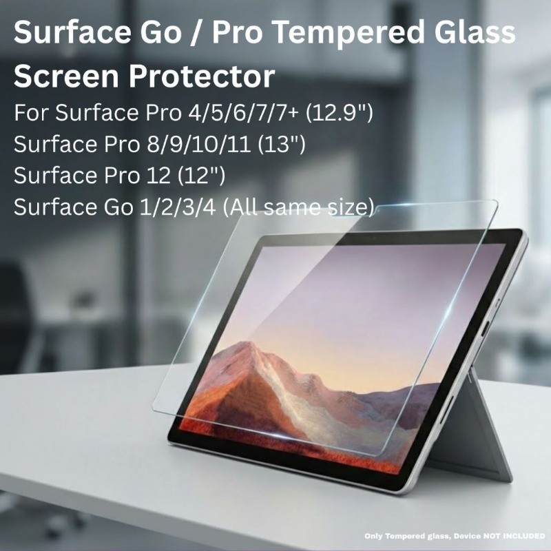 1-2PCS ป้องกันหน้าจอ Bubble ฟรี HD Clear ฟิล์มกระจกนิรภัยสําหรับ Surface GO3 GO 7 7+ 10 11 3 4 5 6 7 8 9 X 12 10.5 12.0 13.0 12.3 Blue Light ฟิล์มกระจกนิรภัย