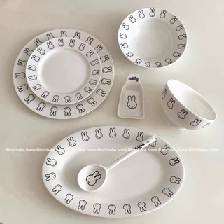 จานชาม ชามเซรามิก insจานmiffy พร้อมส่ง！！！